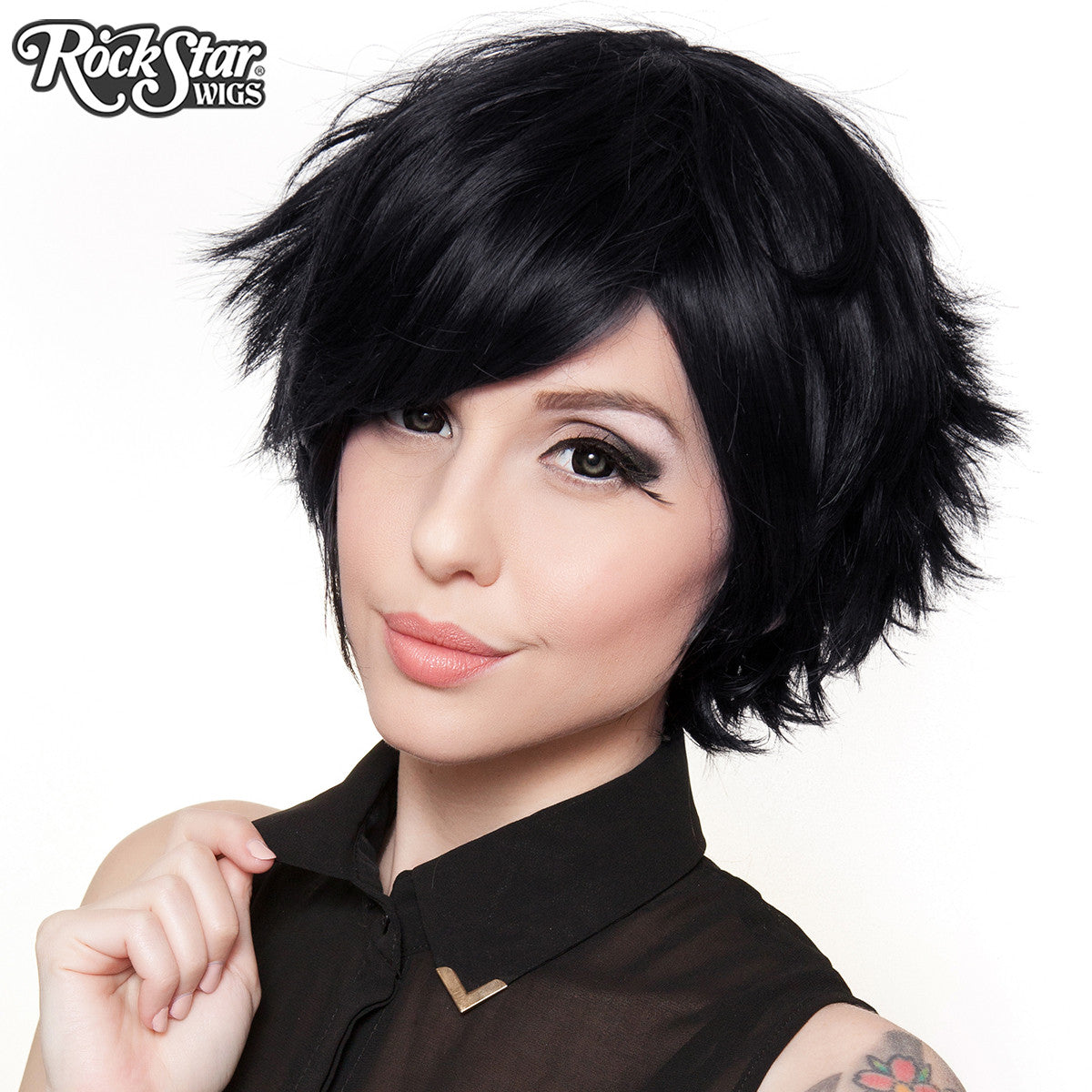 Cosplay Wigs USA™ <br> Boy Cut Short - Black -00258