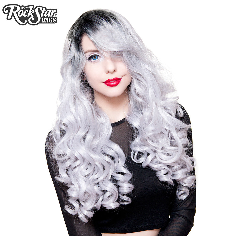 Lace Front Curly Dark Roots - Silver -00702