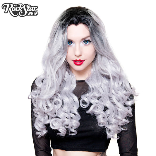 Lace Front Curly Dark Roots - Silver -00702