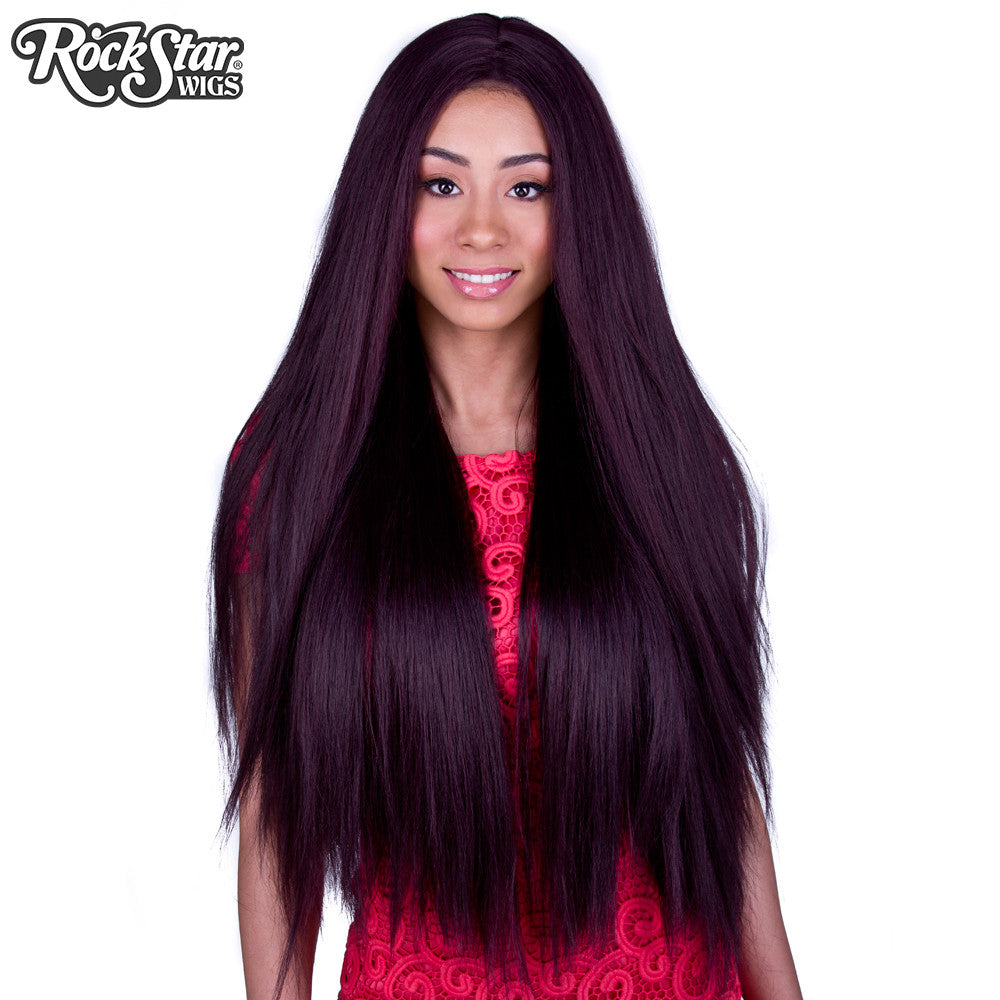 Lace Front Yaki Straight 32" - Black Mahogany Burgundy Mix-00590