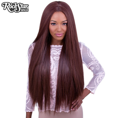 Lace Front Yaki Straight 32" - Chocolate Brown Mix- 00540