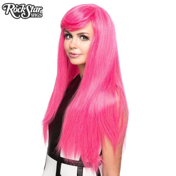 Long Sleek Vamp Hair w/ Bangs (Pink)